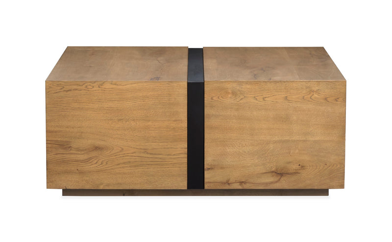 Ripley - Square Cocktail Table With Casters - Rustic Caramel