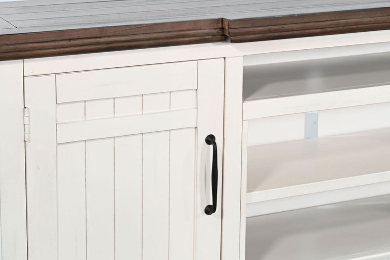 72" TV Console - Buckskin / Marble White