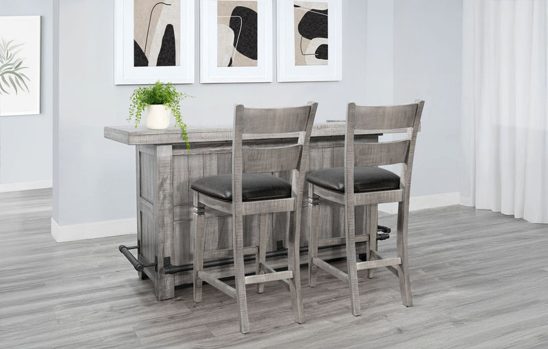 Alpine - Traditional Wood Home Bar - Gray