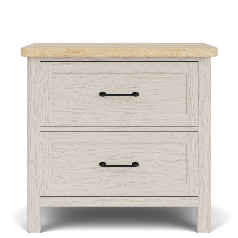 Glenndale - Two Drawer Nightstand - Aged White / Wheat