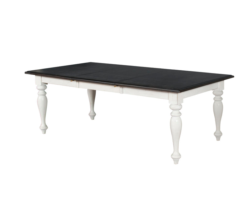 Carriage House - Rectangular Dining Table With Extensions - Cottage White / Europen Dark