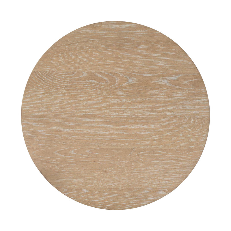 Rosalie - Woven Round Chairside Table - Light Brown