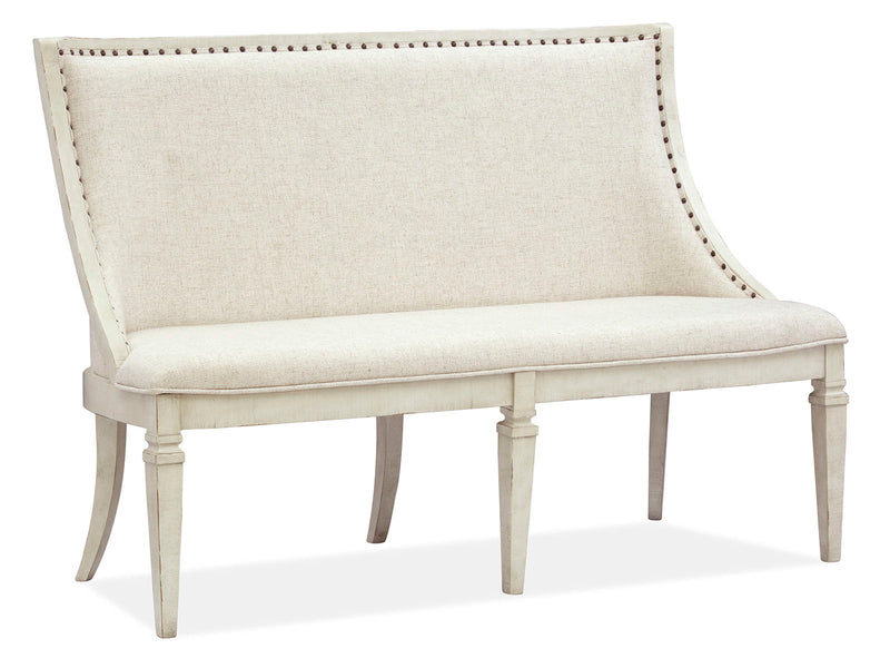 Newport - Bench With Upholstered Seat & Back - Alabaster