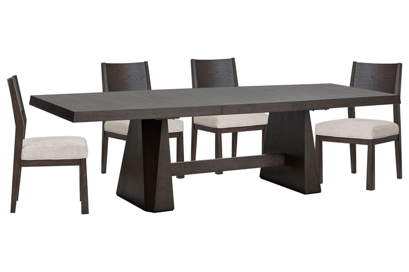 Tauren - 5 Piece Extendable Double Pedestal Dining Table Set