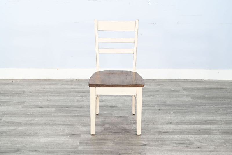Pasadena - Ladderback Chair, Wood Seat (Set of 2) - Buckskin / Marble White