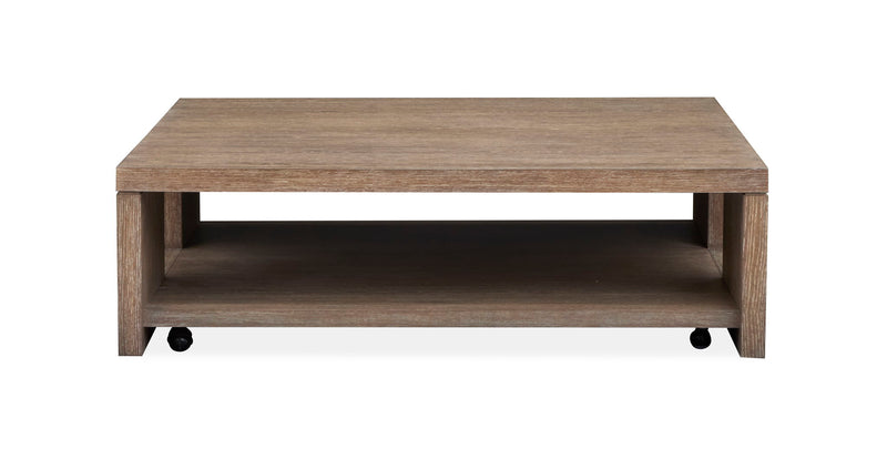 Cypress - Square Cocktail Table With Casters - Spiced Brown