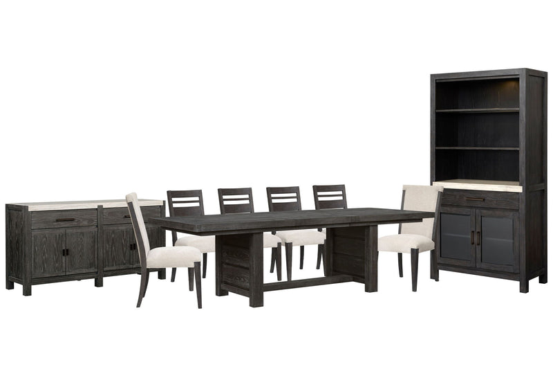 Plum Creek - 9 Piece Extendable Trestle Dining Table Set