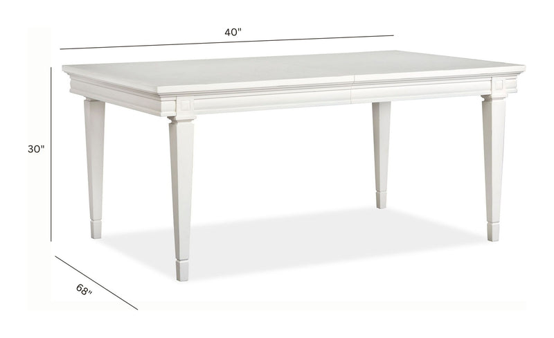 Willowbrook - Extendable Rectangular Dining Table - Egg Shell White