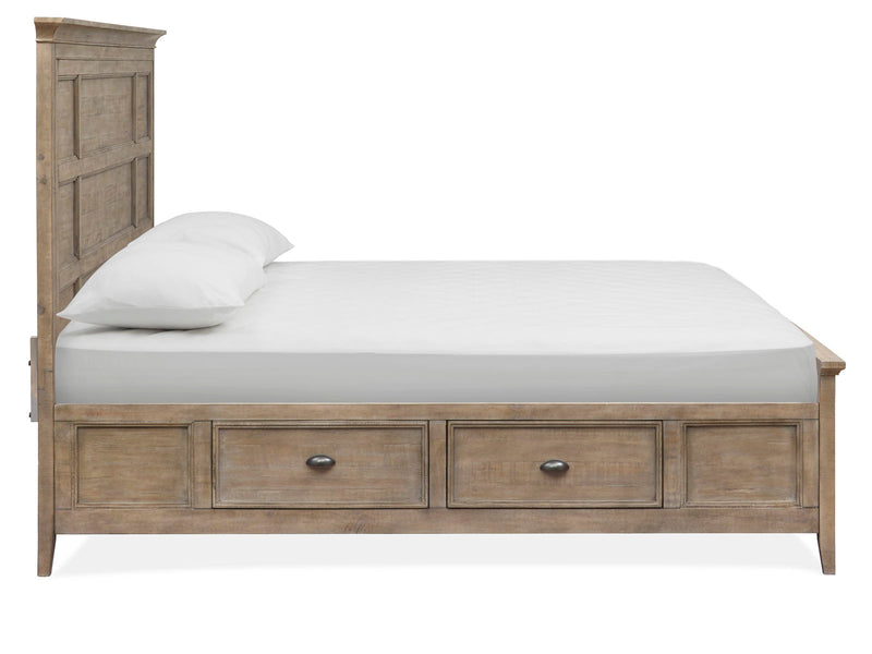 Paxton Place - Complete Panel Bed With Storage Rails
