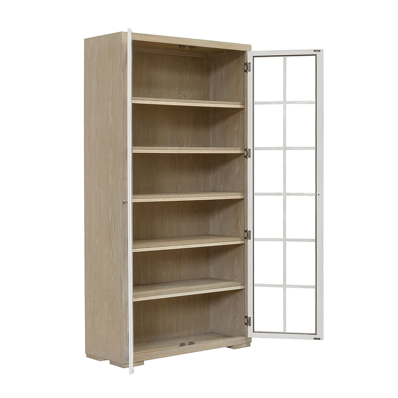 Pulaski Accents - 5-Shelf Glass Door Bookcase - Natural Wood Finish