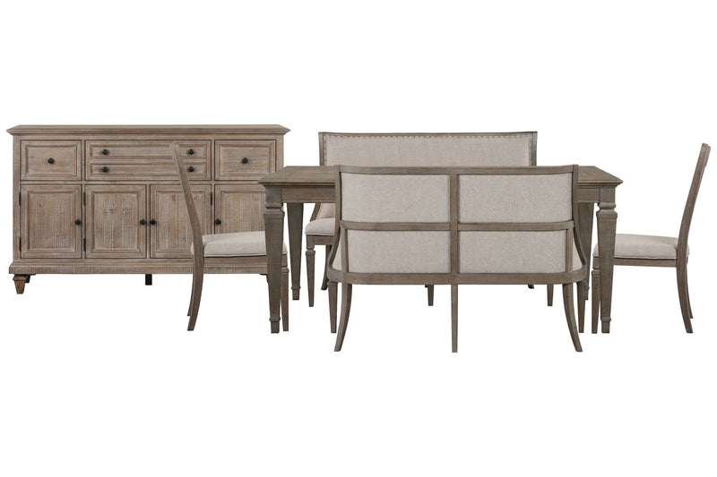 Lancaster - 6 Piece Extendable Rectangular Dining Table Set
