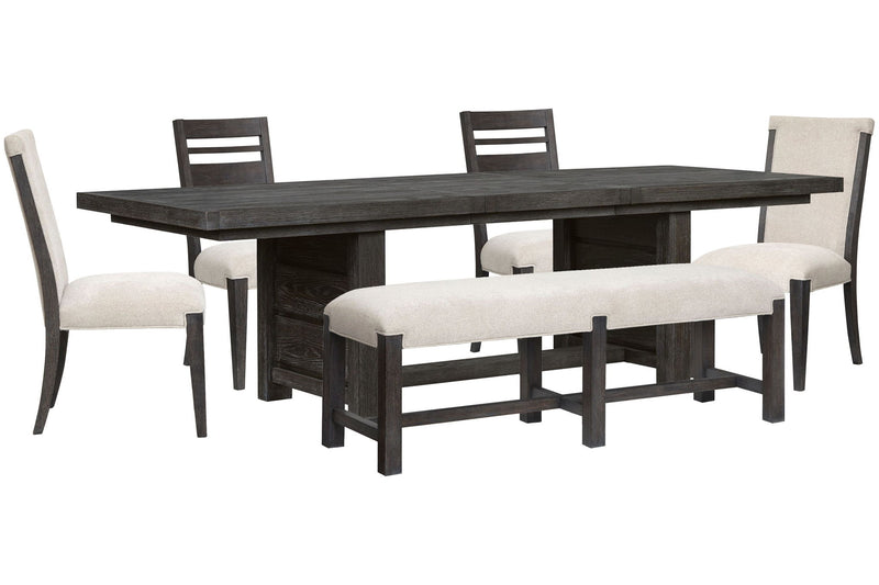 Plum Creek - 6 Piece Extendable Trestle Dining Table Set