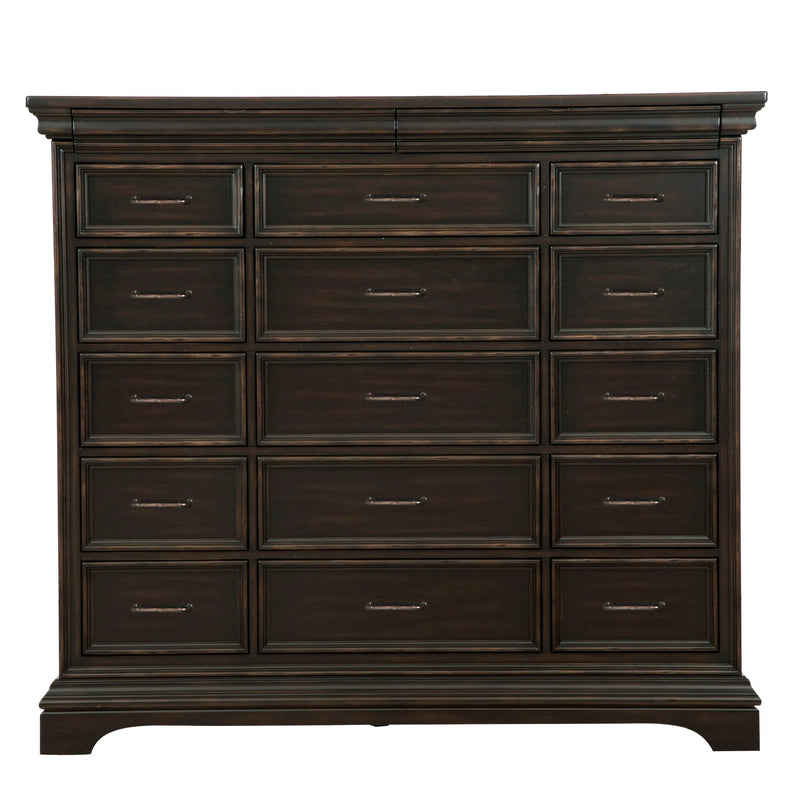 Caldwell - 17 Drawer Master Chest - Dark Wood