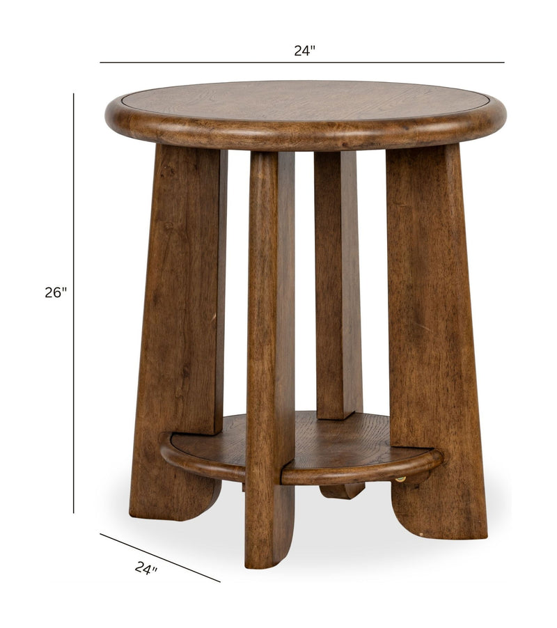 Tanner - Round End Table - Tawny Brown