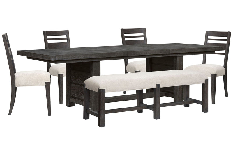 Plum Creek - 6 Piece Extendable Trestle Dining Table Set
