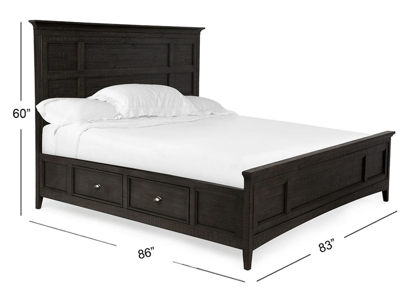Westley Falls - Complete Panel Bed With Storage Rails
