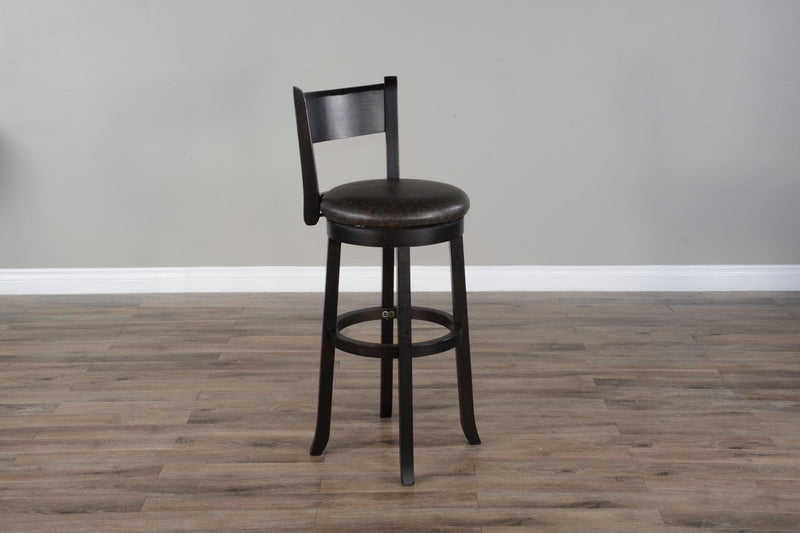 Scottsdale - 30" Swivel Barstool With Cushion Seat & Back (Set of 2) - Dark Brown / Black