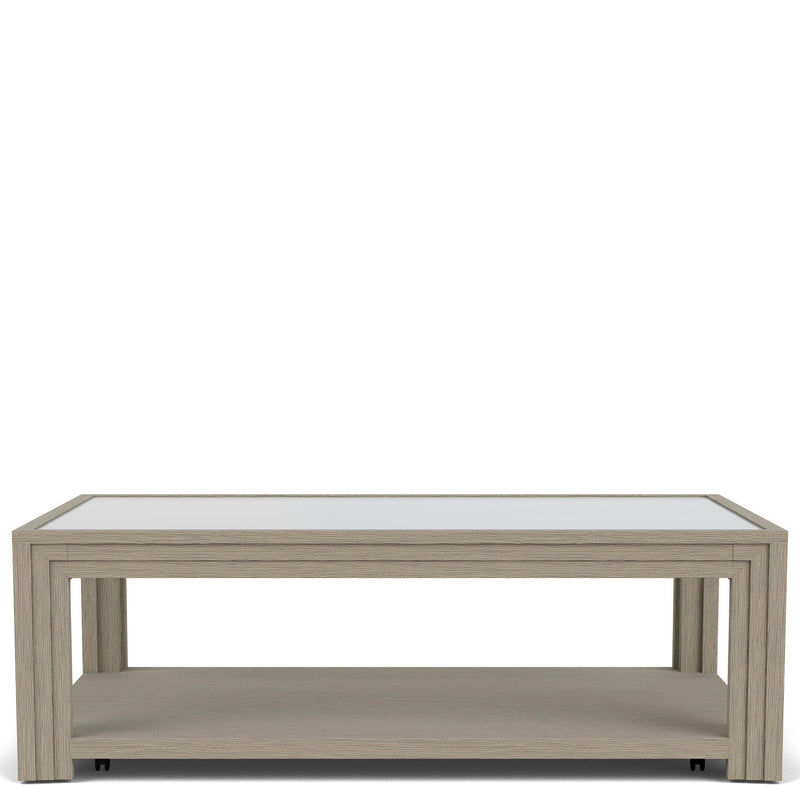 Wilde - Rectangular Glass Top Coffee Table - Light Brown
