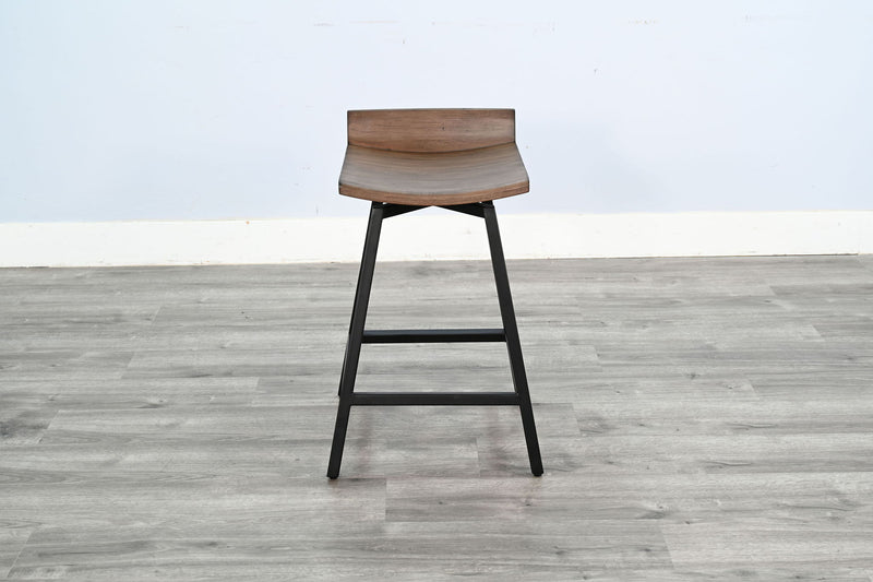 Doe Valley - 24"H Wood Swivel Stool - Buckskin