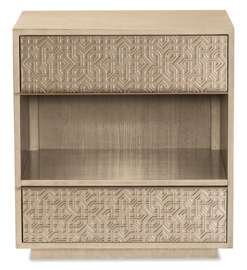 Geometry - Nightstand - Polished Limestone
