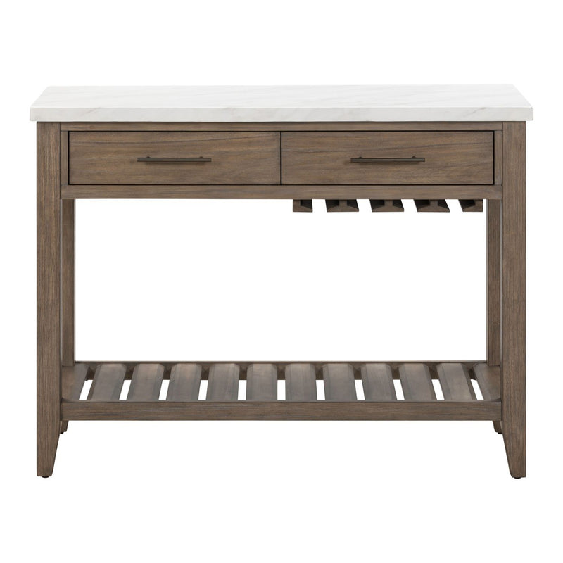 Edison - Server With Faux Marble Top - Brownstone