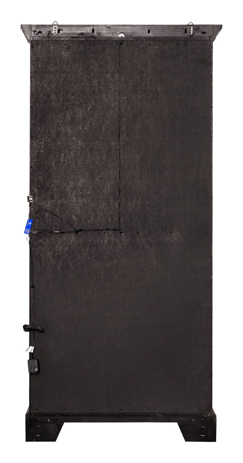 Pulaski Accents - Sliding Door Curio With Glass Shelves And LED Light - Dark Brown