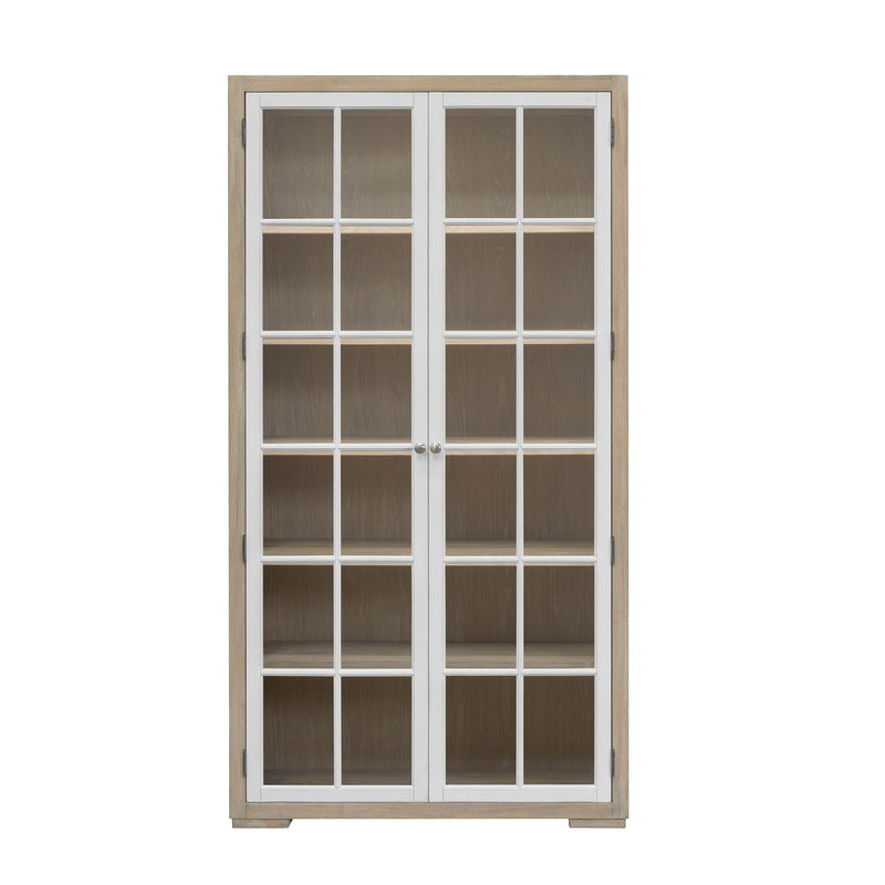Pulaski Accents - 5-Shelf Glass Door Bookcase - Natural Wood Finish