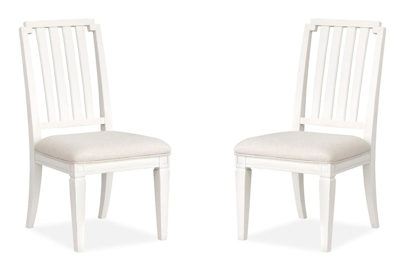 Willowbrook - Upholstered Side Chair With Wood Slat Back (Set of 2) - Egg Shell White