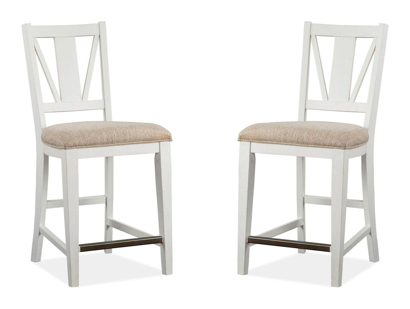 Heron Cove - Counter Chair With Upholstered Seat (Set of 2) - Chalk White
