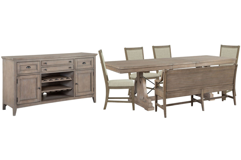 Paxton Place - Extendable Trestle Dining Table Set