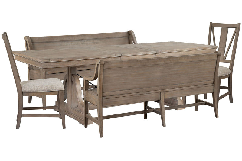 Paxton Place - Extendable Trestle Dining Table Set
