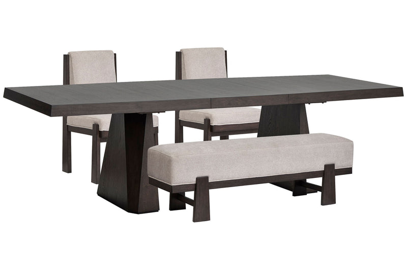 Tauren - 4 Piece Extendable Double Pedestal Dining Table Set