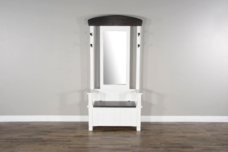 Carriage House - Hall Tree - Cottage White / Europen Dark