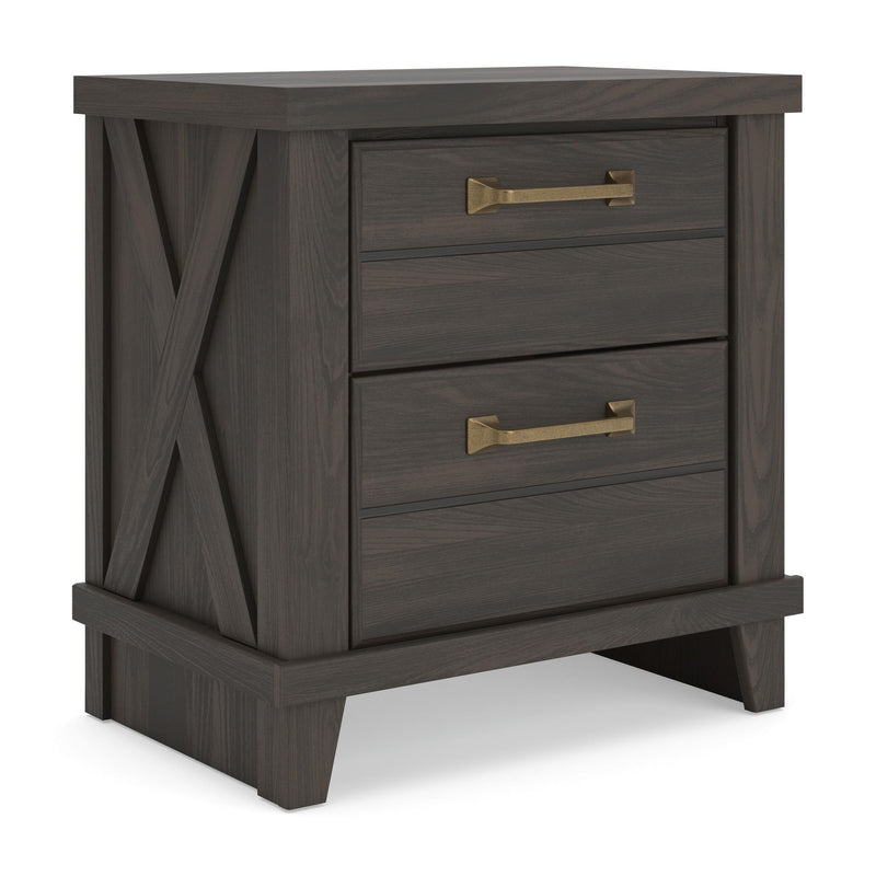Vonitta Bay - Two Drawer Night Stand - Dark Brown