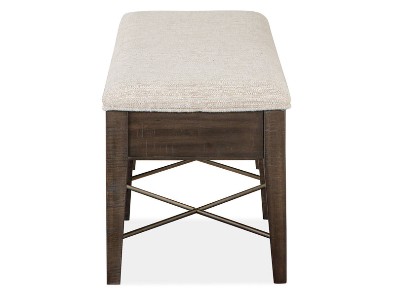 Westley Falls - Bench With Upholstered Seat - Graphite