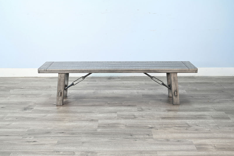 Alpine - Bench With Turnbuckle, Wood Seat - Gray