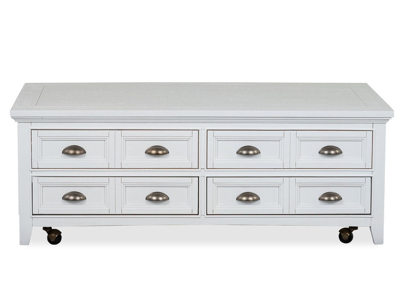 Heron Cove - Lift Top Storage Cocktail Table With Casters - Chalk White