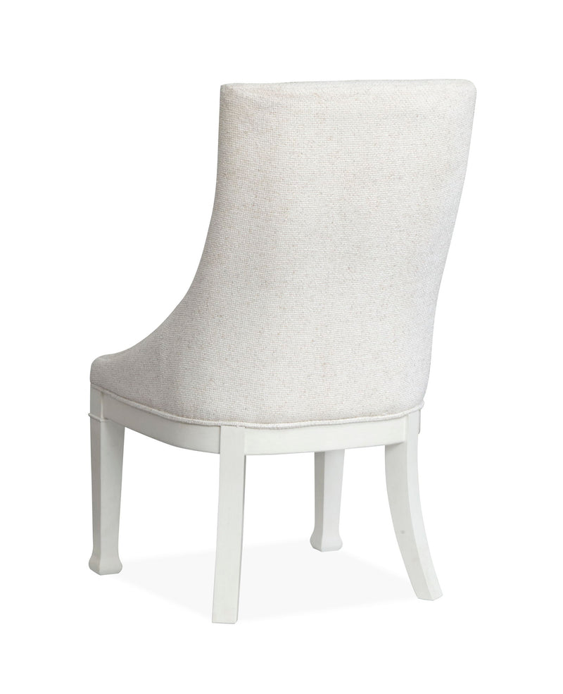 Kingston - Upholstered Host Chair (Set of 2) - Whisper White And Cerused Nutmeg