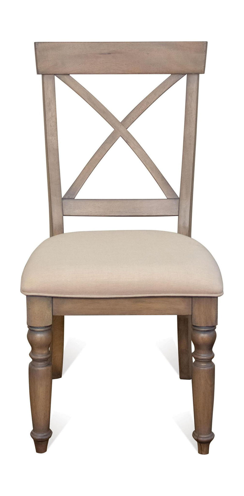 Aberdeen - X - Back Upholstered Side Chair (Set of 2) - Weathered Driftwood