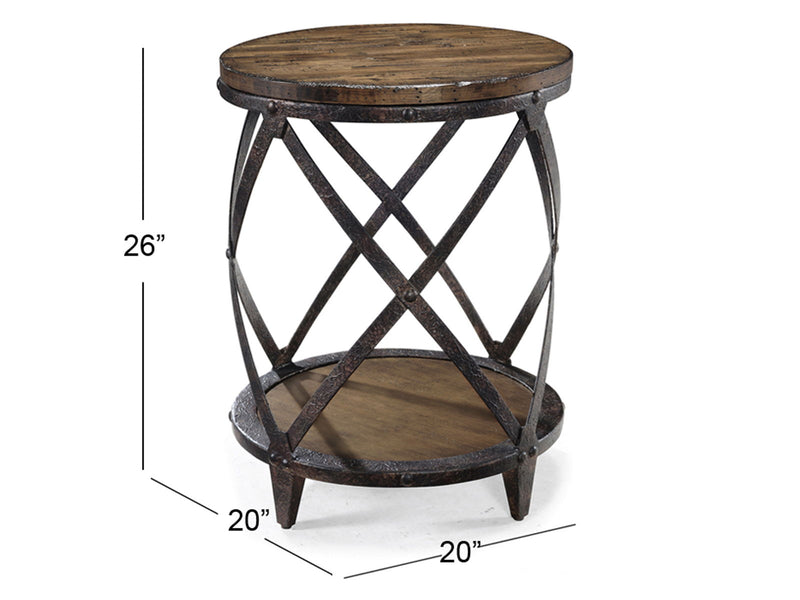 Pinebrook - Round Accent Table - Distressed Natural Pine