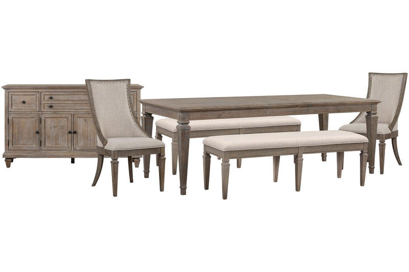Lancaster - 6 Piece Extendable Rectangular Dining Table Set
