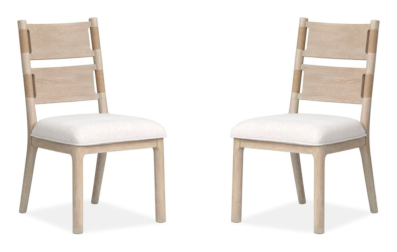 Sunset Cove - Upholstered Side Chair With Wood Back (Set of 2) - Sanibel Brown