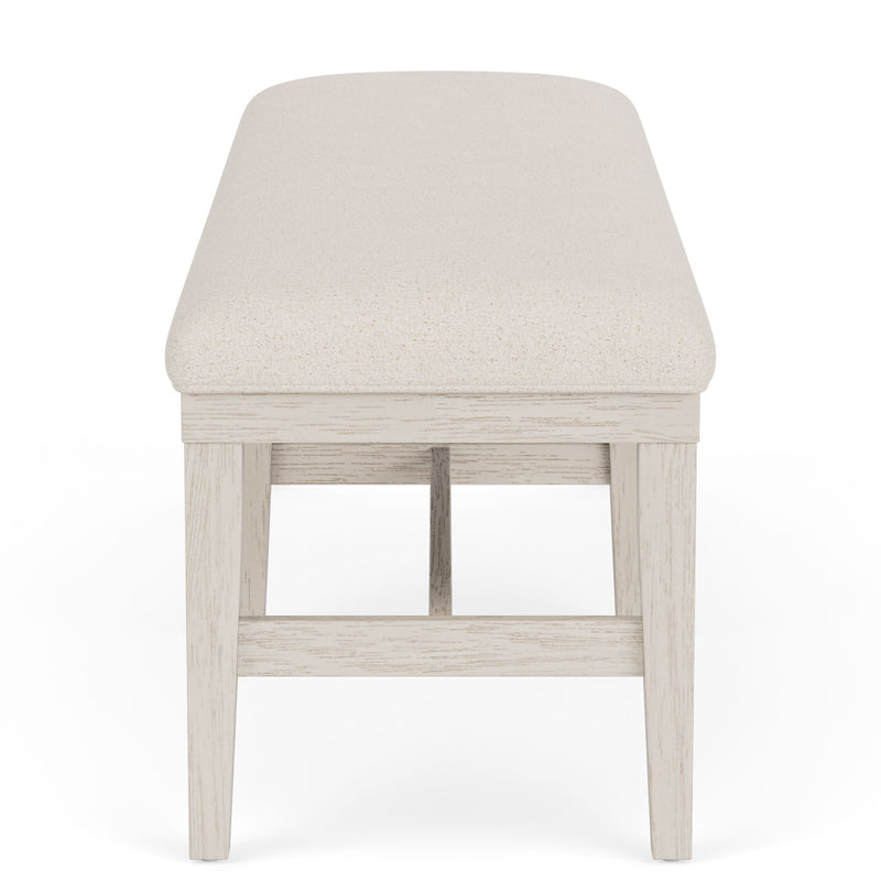 Glenndale - Upholstered Dining Bench - Aged White / Wheat